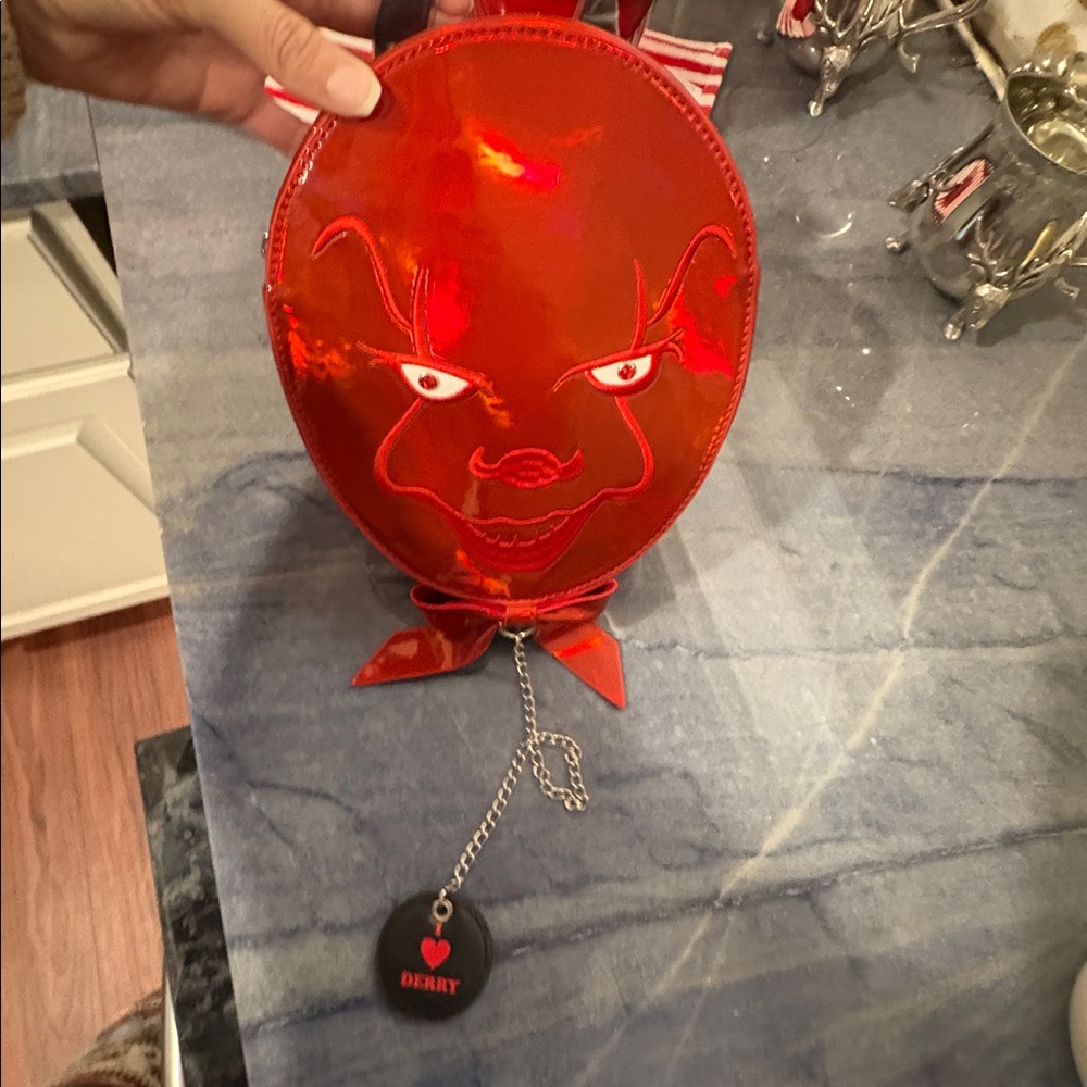 Dolls Kill Red Backpack with Face Design - Picture 4 of 10